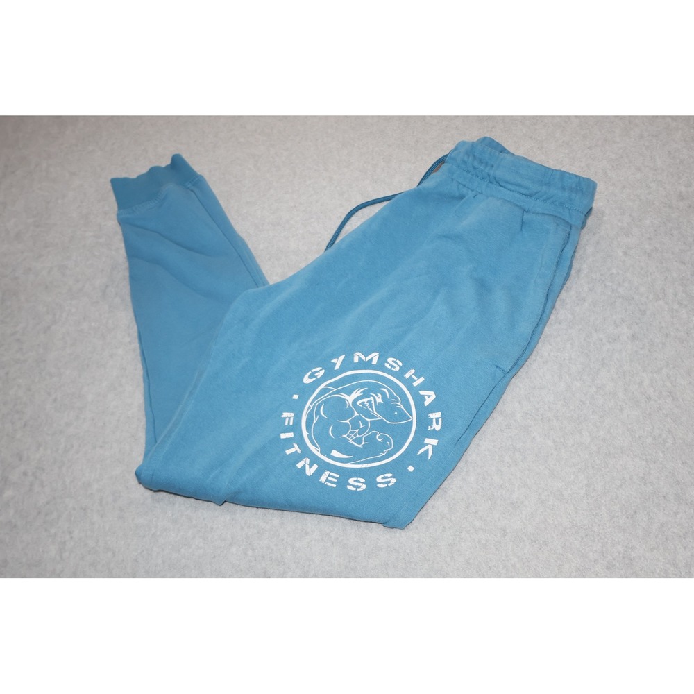 Gymshark Fitness Joggers Mens Medium Blue Fleece Logo Sweatpants Joggers